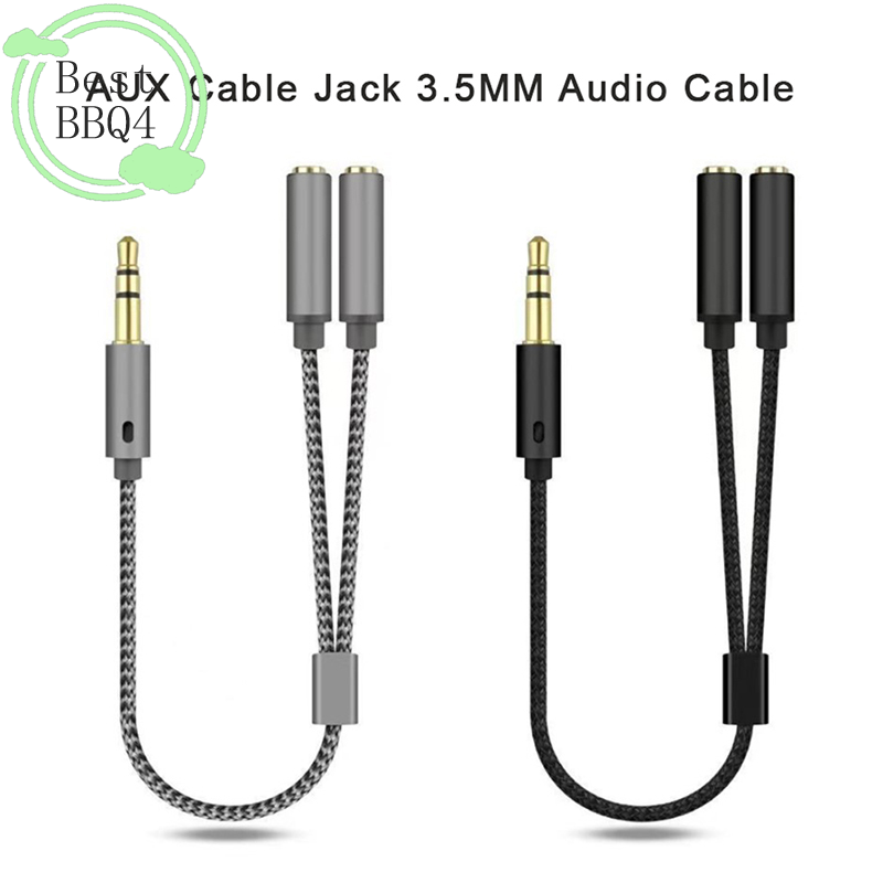Earphone Splitter Jack - (BBQ4)AUX ケーブル ジャック 3.5MM オーディオ ケーブル
