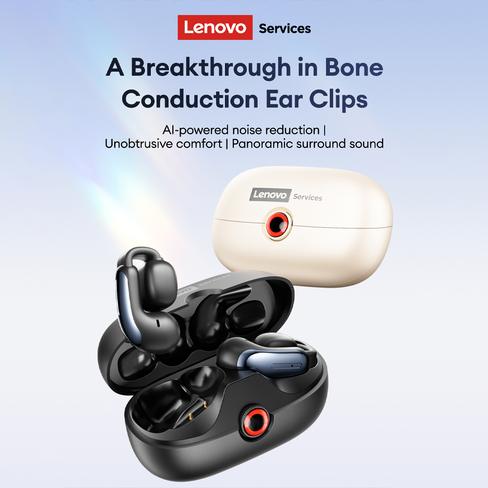 Wired Earphone Mic - Lenovo LES-108 骨伝導 TWS イヤークリップ イヤホン