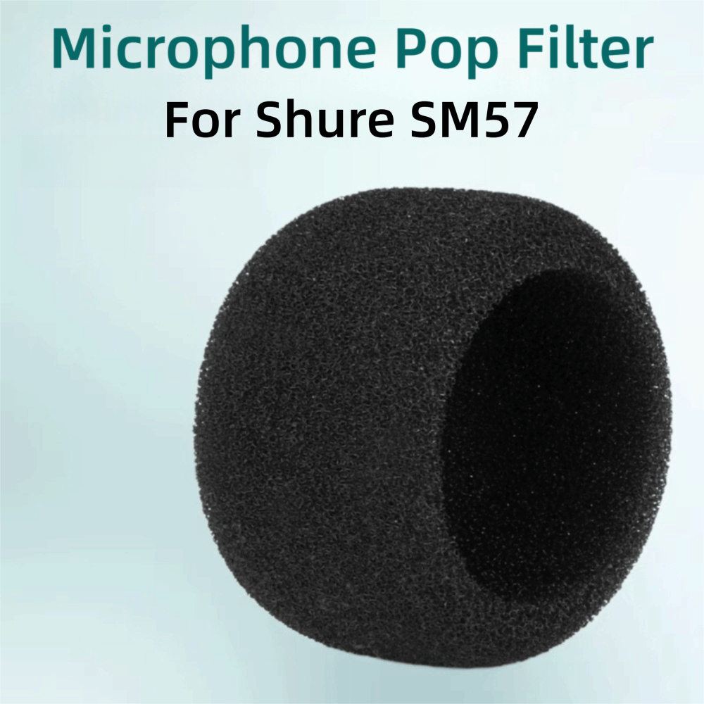 Shure Mic Mv7 - マイクウィンドスクリーンカバー交換用フロッキースポンジフォーム防風マイクカバーポップフィルターカバー Shure SM57 レコーディングスタジオ用