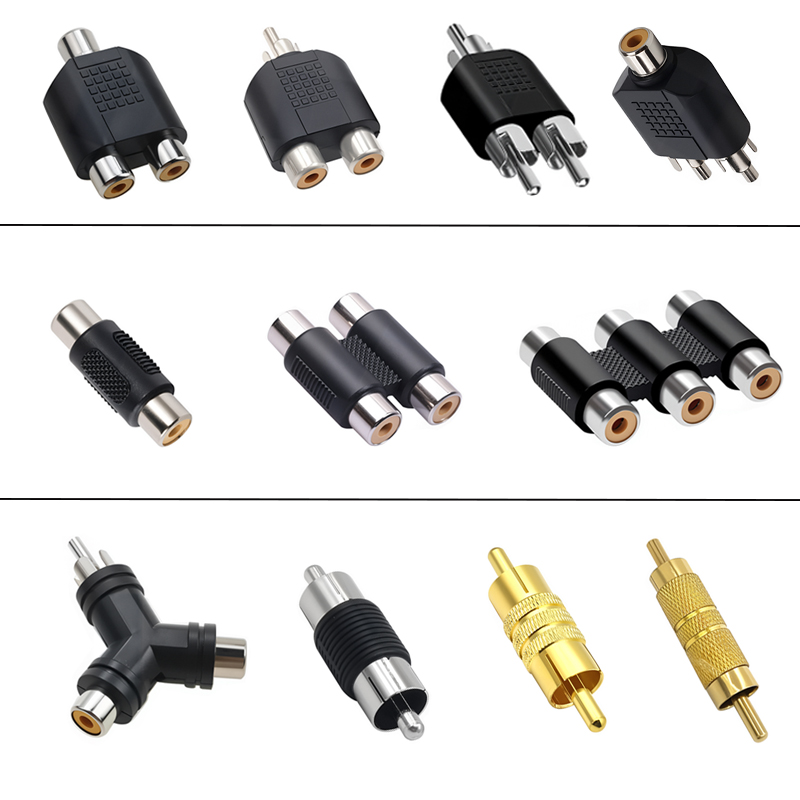 Audio Splitter Y - 5個入り RCAジャック メス-オス プラグ コネクタ アダプタ