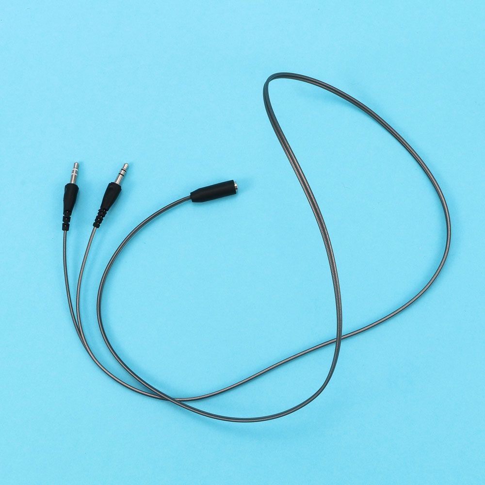 Earphone Splitter Jack - 1M 3.5mmメス-2.5mmオス PCアダプター Yスプリッター ヘッドセット ヘッドホン