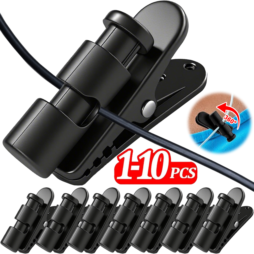 1-10パックヘッドフォン固定クリップヘッドセットケーブルク - Wired Earphone Mic のレビューと価格