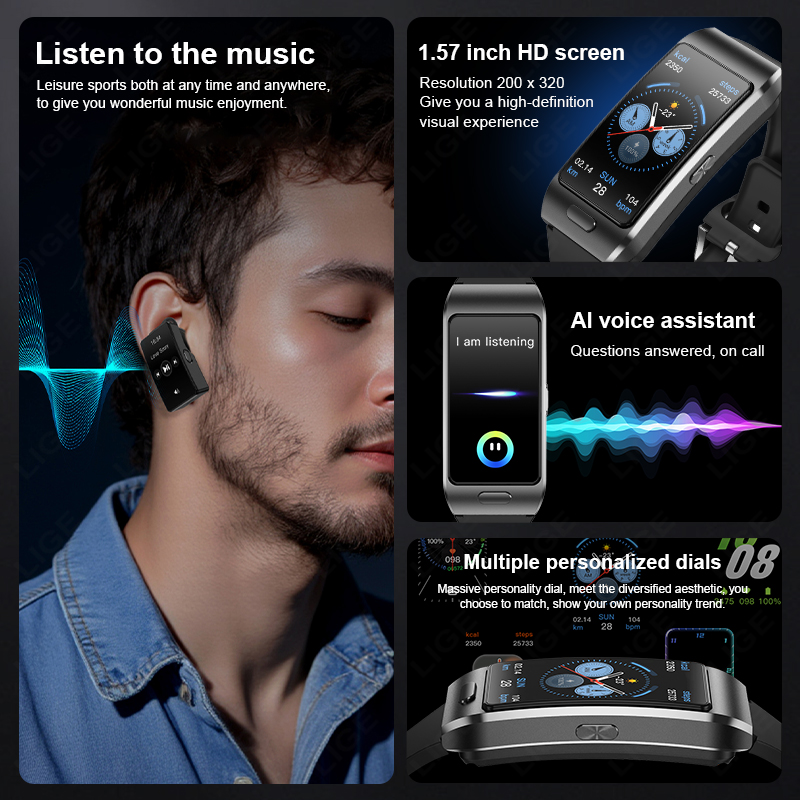 LIGE 新しいスマートウォッチイヤホン TWS 2 in  - Wireless Earbuds Tws のレビューと価格
